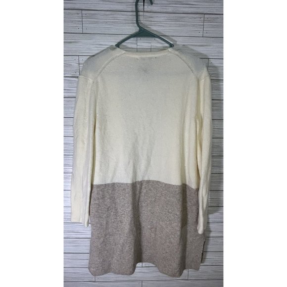 Madewell  Colorblock Cardigan Sweater Wool Alpaca Size XS White Ran Kent Relaxed - Picture 2 of 7